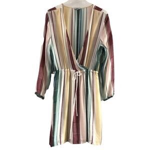 Rails Anthropologie Becca Cusco Striped Dress Women Medium V Neck Multicolor